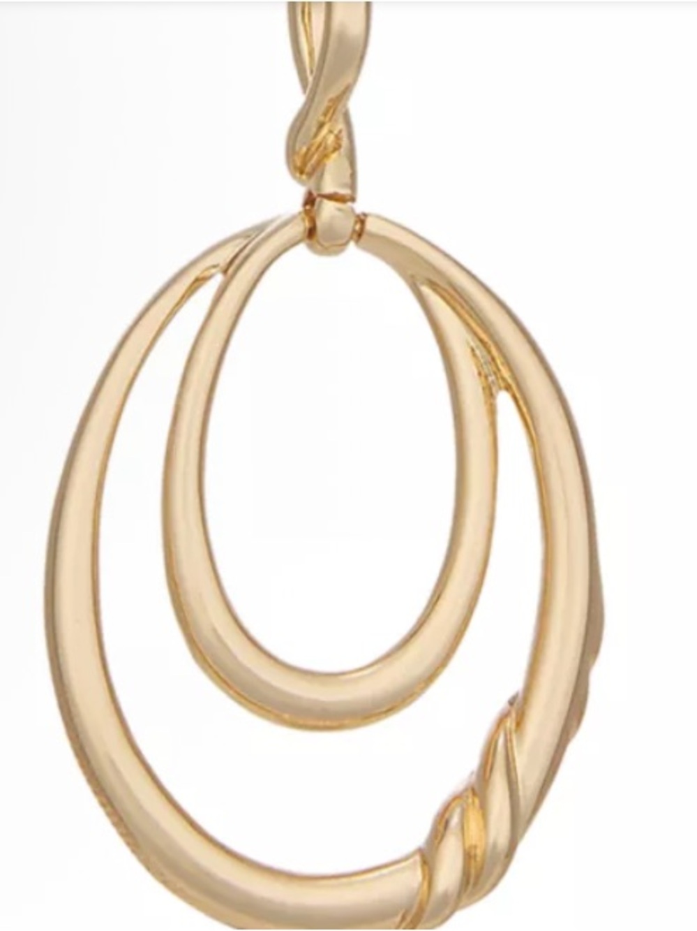 Napier Gold 18” Double Circle Pendant Necklace - Picture 3 of 5